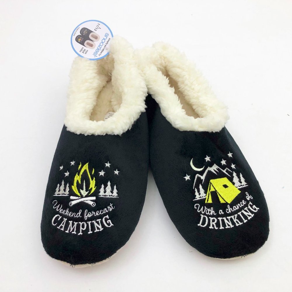 Snoozies Men's Weekend Forecast Camping Black Large 11/12